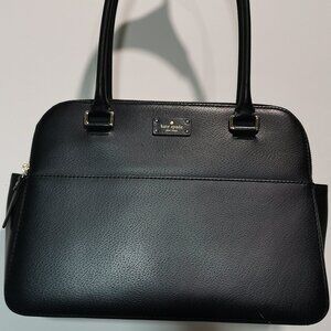 Black/Gold Pebbled Leather Shoulder Bag EUC #261